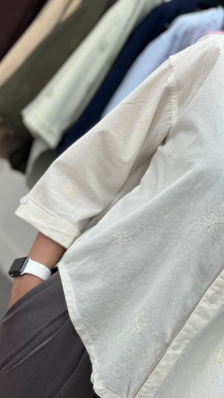 شوميز لینن طرح برگ