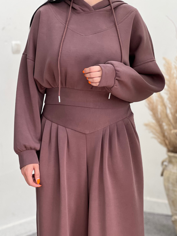 ست هودی باکسی و شلوار فول بگ