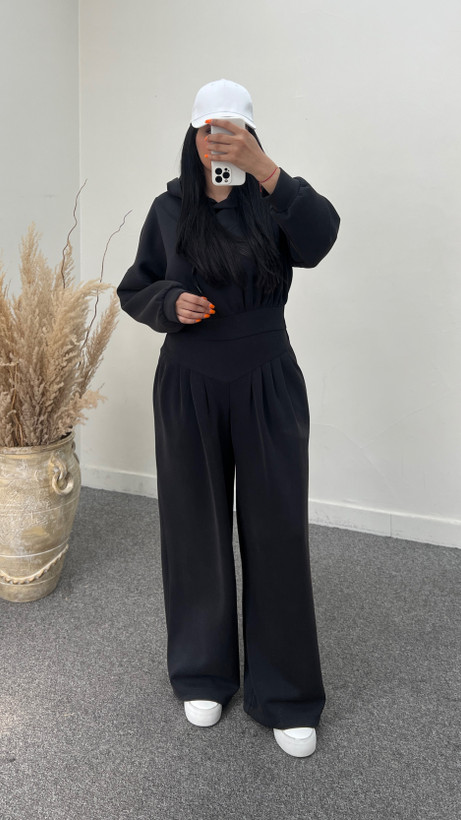 ست هودی باکسی و شلوار فول بگ