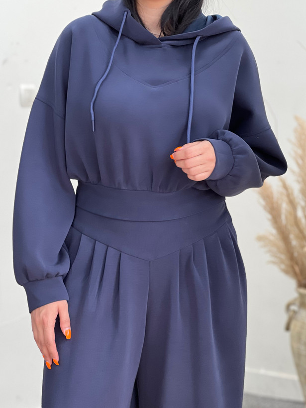 ست هودی باکسی و شلوار فول بگ